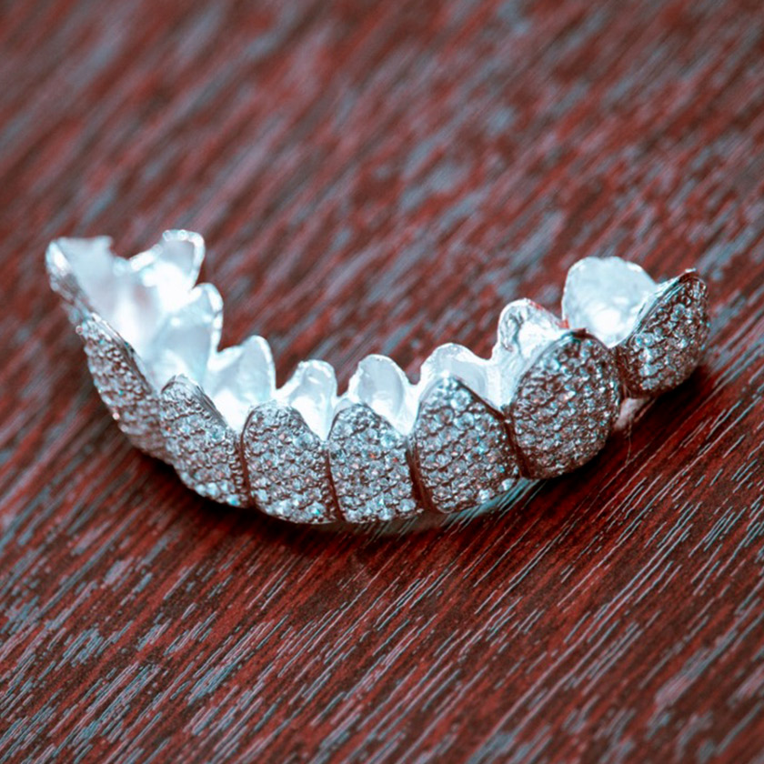 Grillz 6x Cravejado Prata - Imagem 6