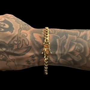 PULSEIRA CUBAN 6MM - BANHADO A OURO 18K