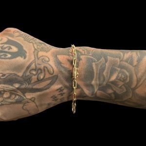 PULSEIRA CARTIER TIJOLINHO DESENHADA 3MM - BANHADO A OURO 18K