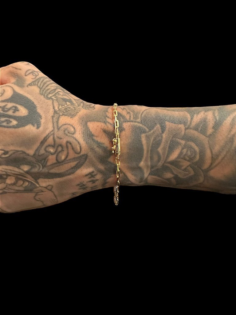 PULSEIRA CARTIER TIJOLINHO 3MM - BANHADO A OURO 18K - Imagem 2