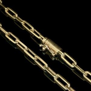 CORRENTE CARTIER TIJOLINHO 5MM - BANHADA A OURO 18K