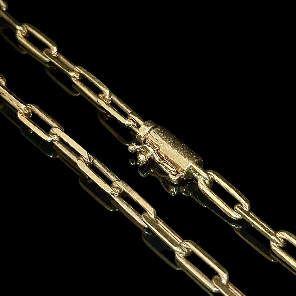 CORRENTE CARTIER TIJOLINHO 5MM - BANHADA A OURO 18K