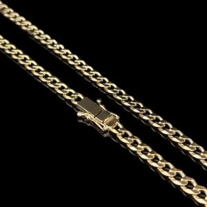 CORRENTE CUBAN 4MM - BANHADO A OURO 18K