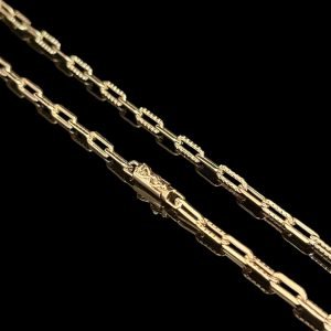 CORRENTE CARTIER TIJOLINHO DESENHADA 3MM - BANHADO A OURO 18K