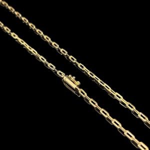 CORRENTE CARTIER TIJOLINHO 3MM - BANHADO A OURO 18K