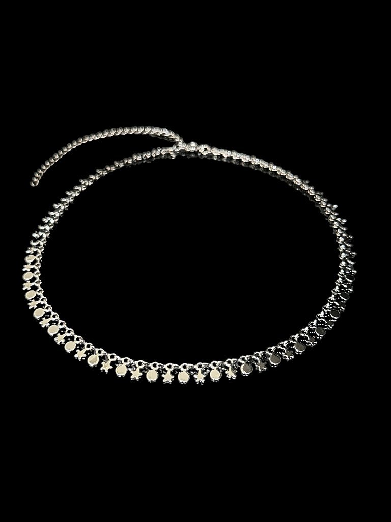 CORRENTE BOLINHAS E ESTRELA - BANHADA A OURO BRANCO