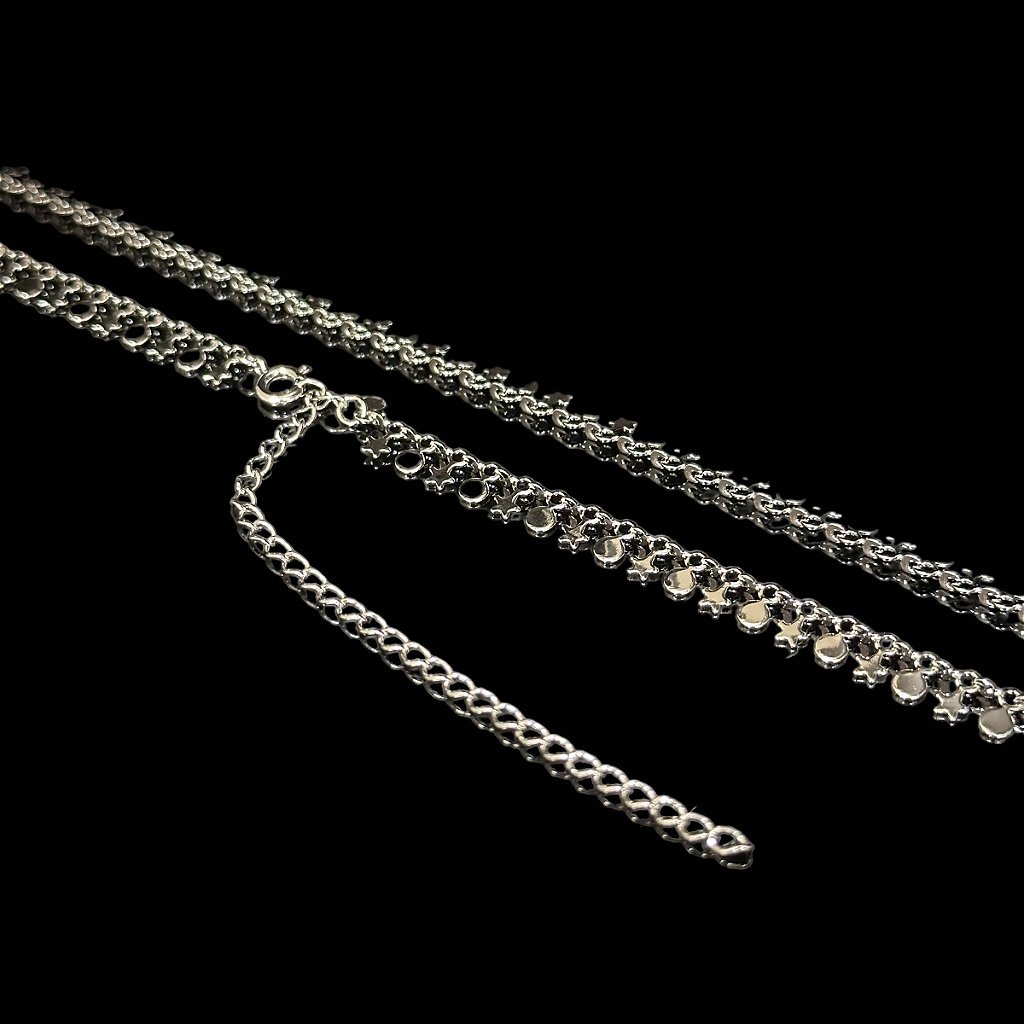 CORRENTE BOLINHAS E ESTRELA - BANHADA A OURO BRANCO - Imagem 2