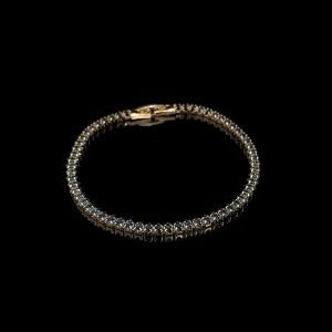 PULSEIRA RIVIERA PEDRAS OVAL AZUL - BANHADA A OURO 18K