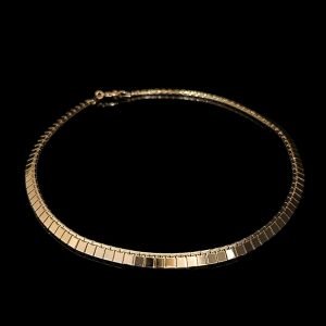 CORRENTE SQUARE - BANHADA A OURO 18K