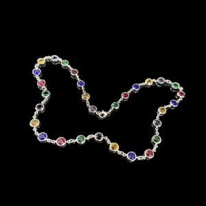 CORRENTE RAINBOW CRAVEJADA - BANHADA A OURO BRANCO