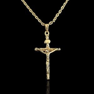 PINGENTE CRUCIFIXO - BANHADO A OURO 18K
