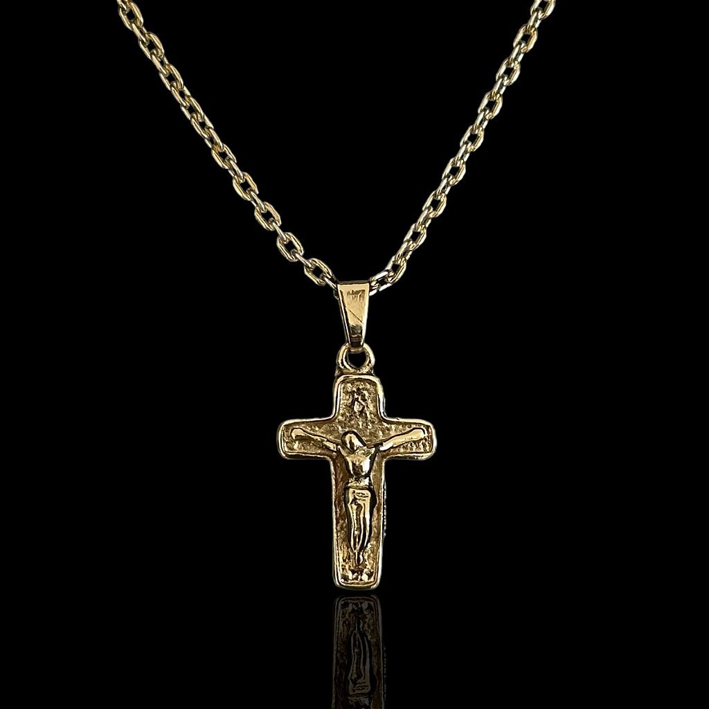 PINGENTE CRUCIFIXO - BANHADO A OURO 18K