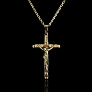 PINGENTE CRUCIFIXO - BANHADO A OURO 18K