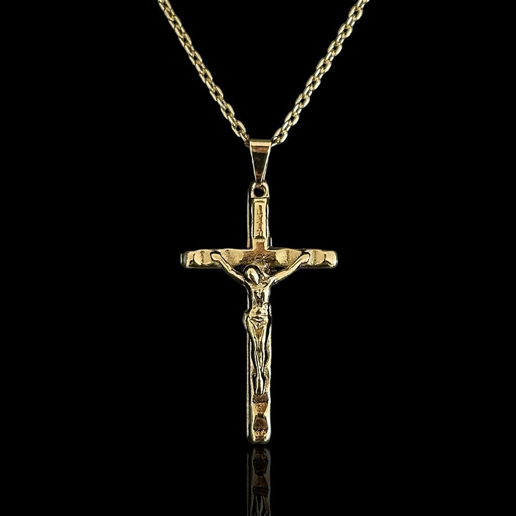 PINGENTE CRUCIFIXO - BANHADO A OURO 18K