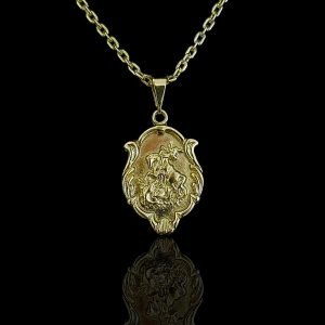 PINGENTE ESCUDO DE SÃO JORGE - BANHADO A OURO 18K