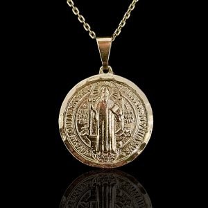 PINGENTE MEDALHA SÃO BENTO - BANHADO A OURO 18K