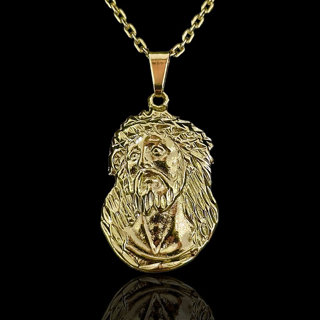 PINGENTE FACE DE CRISTO - BANHADO A OURO 18K