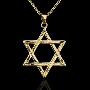 PINGENTE ESTRELA DE DAVI - BANHADO A OURO 18K