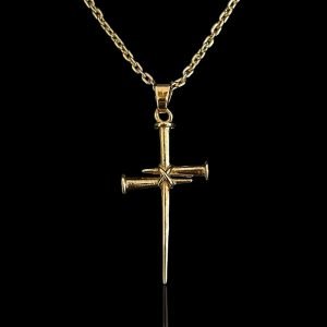 PINGENTE CRUCIFIXO PREGO - BANHADO A OURO 18K