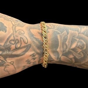 PULSEIRA GRUMET DUPLA 6MM - FECHO GAVETA - BANHADO A OURO 18K