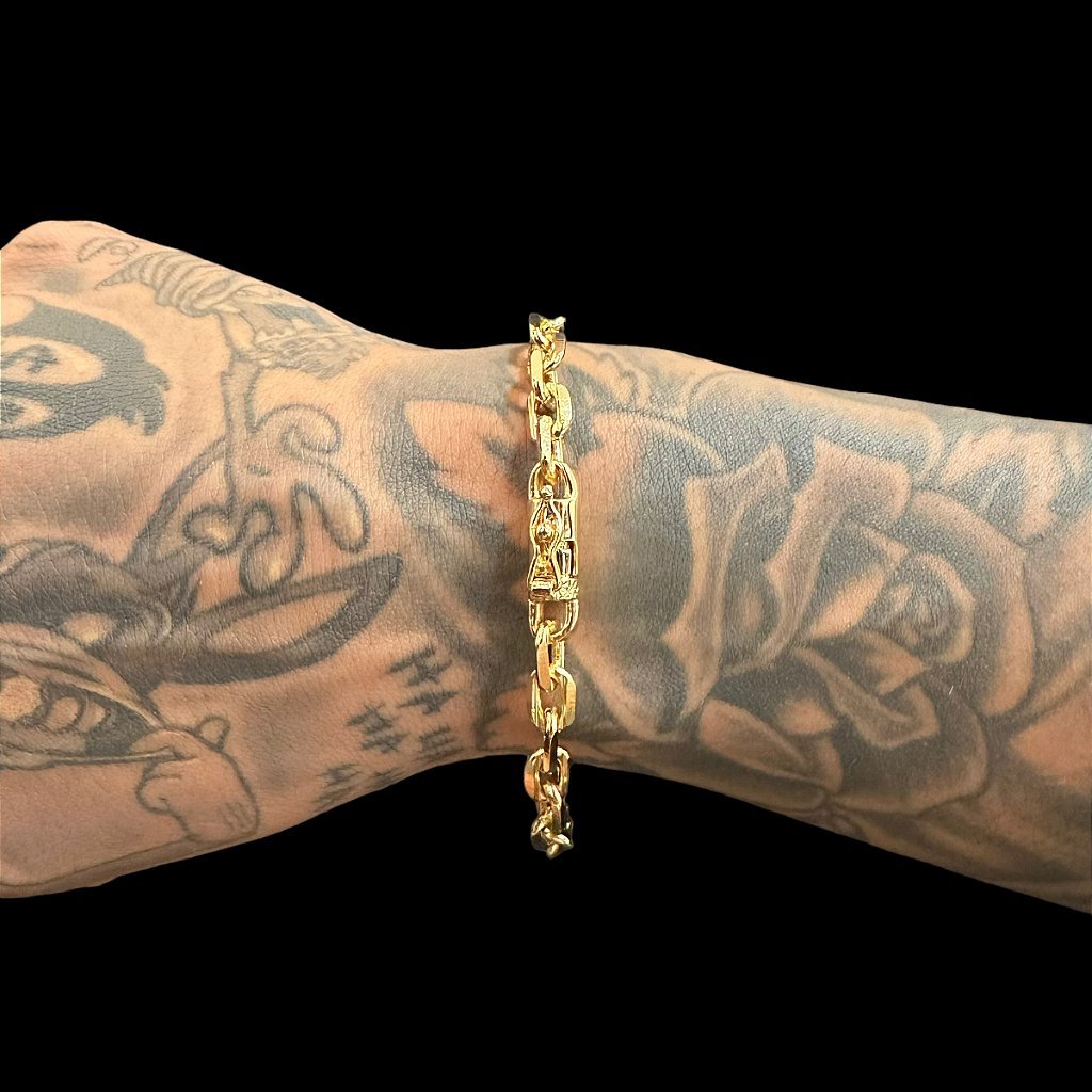 PULSEIRA CARTIER CADEADO 6MM - FECHO CANHÃO - BANHADO A OURO 18K