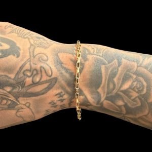 PULSEIRA CARTIER QUADRADA - FECHO CANHÃO -  BANHADO A OURO 18K