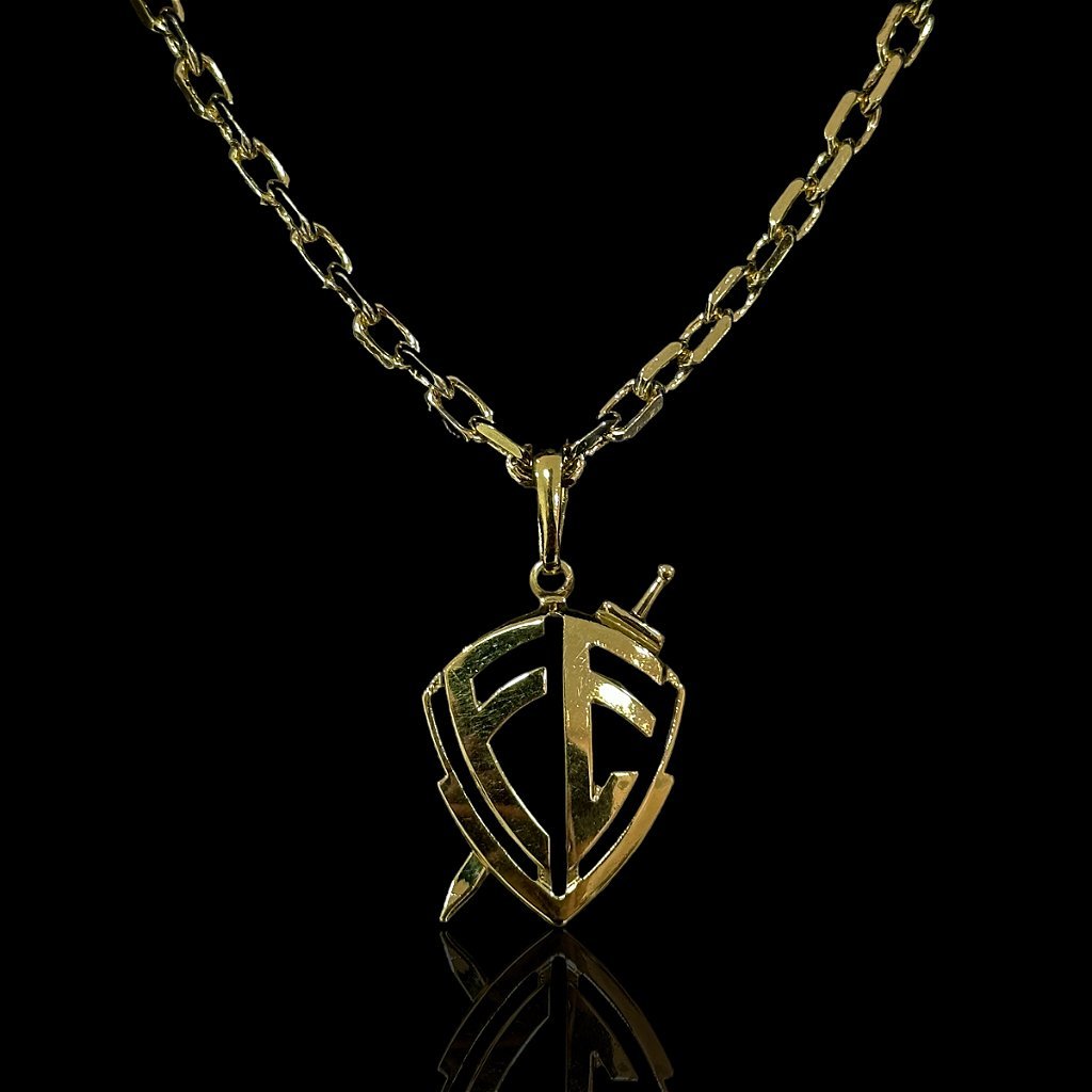 PINGENTE ESCUDO DA FÉ - BANHADO A OURO 18K