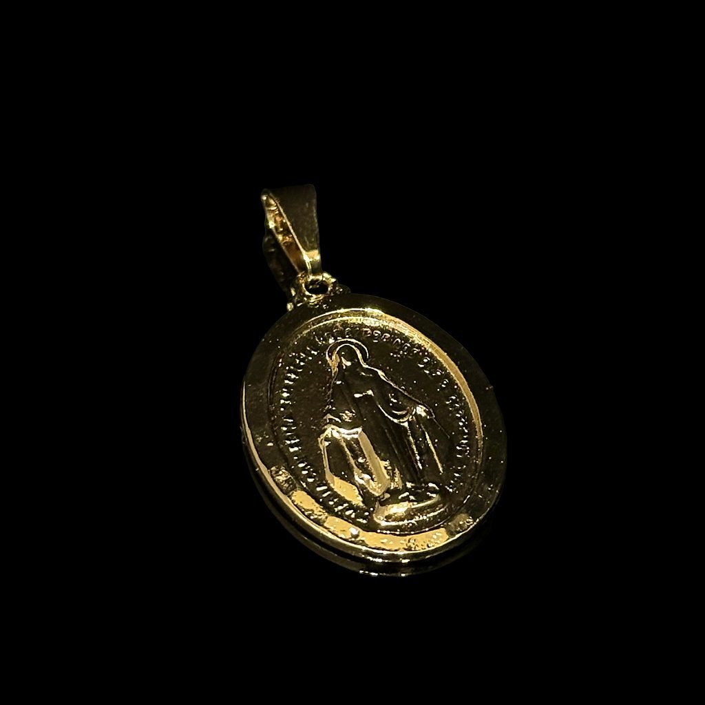PINGENTE MEDALHA VIRGEM MARIA - BANHADO A OURO 18K - Imagem 2