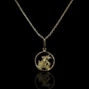 PINGENTE MEDALHA SÃO JORGE VAZADA - BANHADO A OURO 18K
