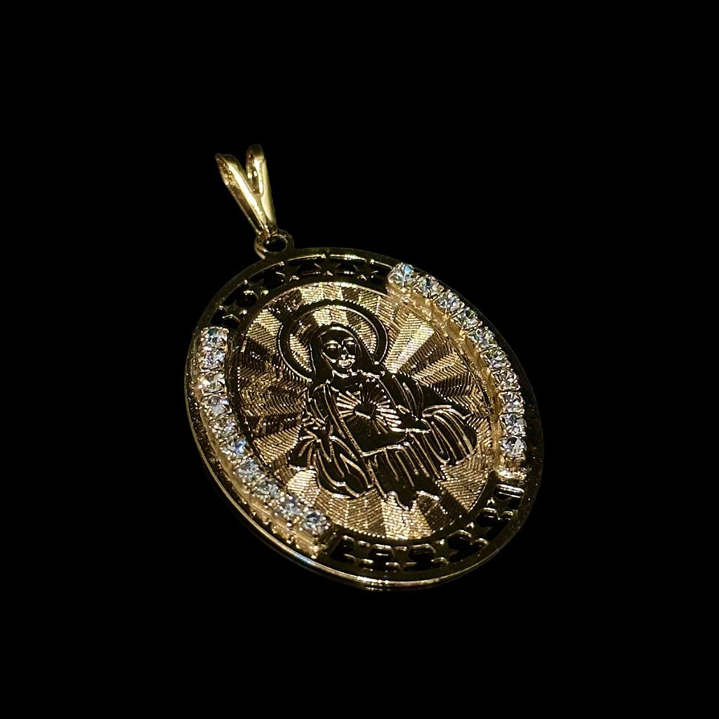 PINGENTE SAGRADO CORAÇÃO FOTOGRAVADO - BANHADO A OURO 18K - Imagem 2