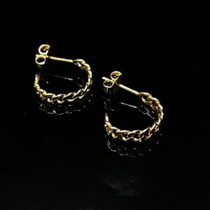 BRINCO ARGOLA CUBAN 3MM - PEQUENO - BANHADO A OURO 18K