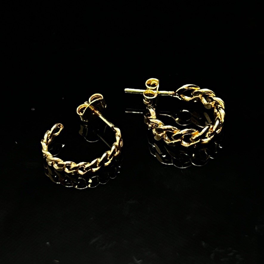 BRINCO ARGOLA CUBAN 3MM - PEQUENO - BANHADO A OURO 18K - Imagem 2