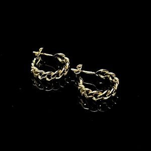 BRINCO ARGOLA CUBAN 5MM - PEQUENA - BANHANDO A OURO 18K