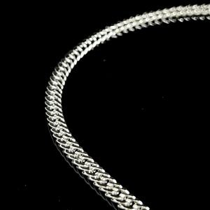 CORRENTE GRUMET DUPLA 4MM - 40 CM - BANHADA A OURO BRANCO