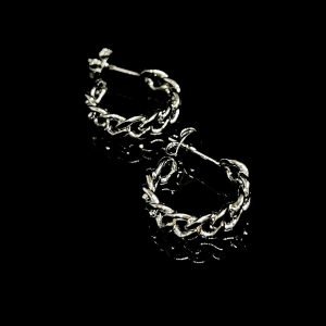 BRINCO CUBAN 5MM - PEQUENO - BANHADO A OURO BRANCO