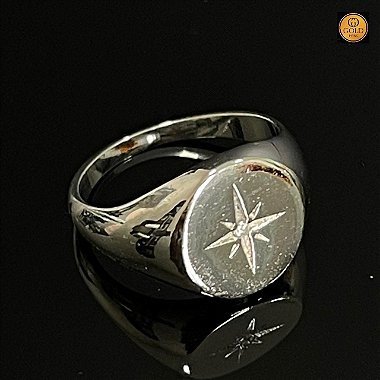 ANEL PONTO DE LUZ - BANHADO A OURO BRANCO - Imagem 2