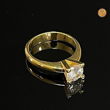 ANEL SOLITARIO - BANHADO A OURO 18K