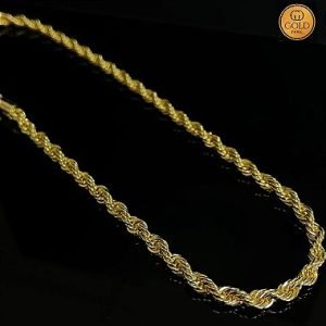 CORRENTE CORDÃO BAIANO 5MM - 40CM - BANHADA A OURO 18K
