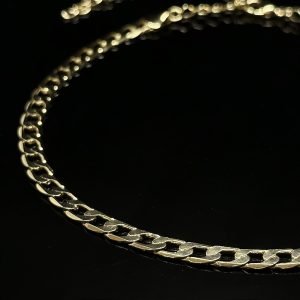 CORRENTE CUBAN 30 CM - COM EXTENSOR 40 CM - BANHADA A OURO 18K