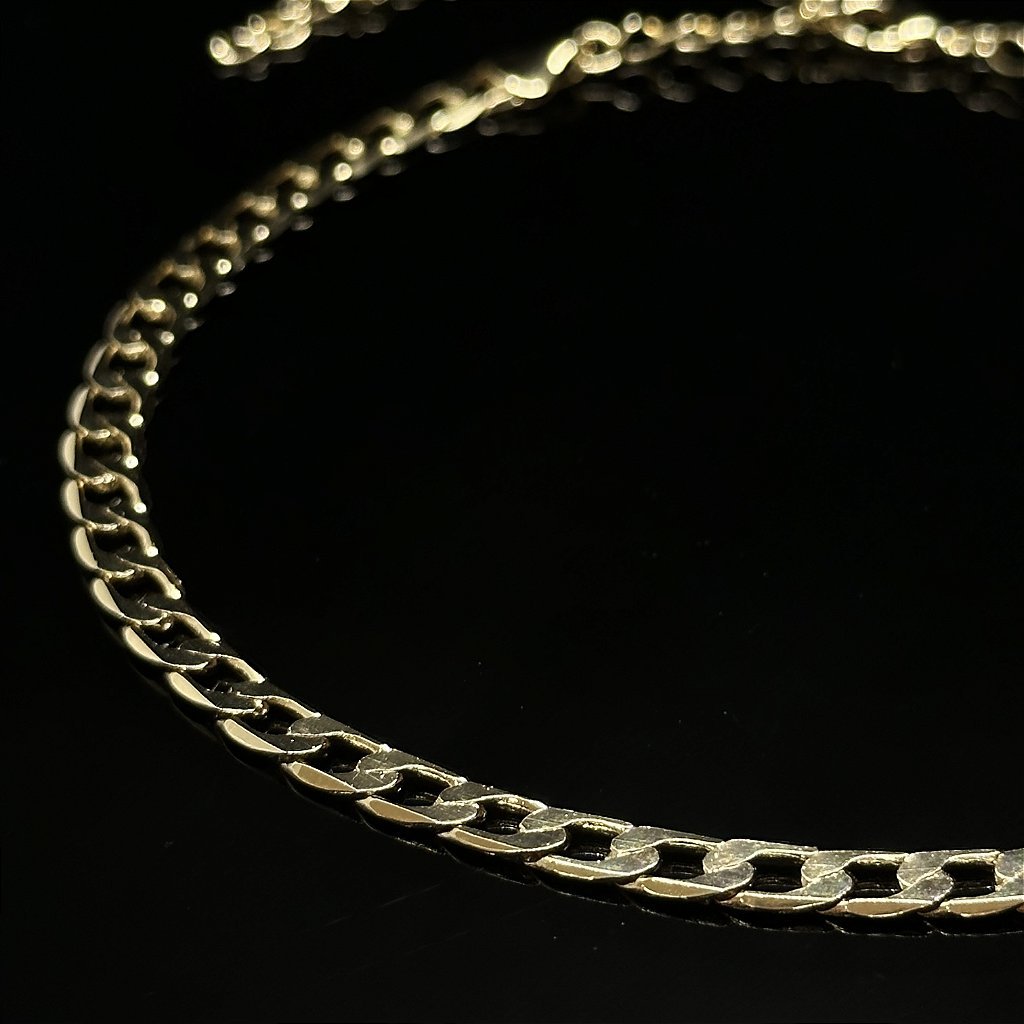 CORRENTE CUBAN 30 CM - COM EXTENSOR 40 CM - BANHADA A OURO 18K