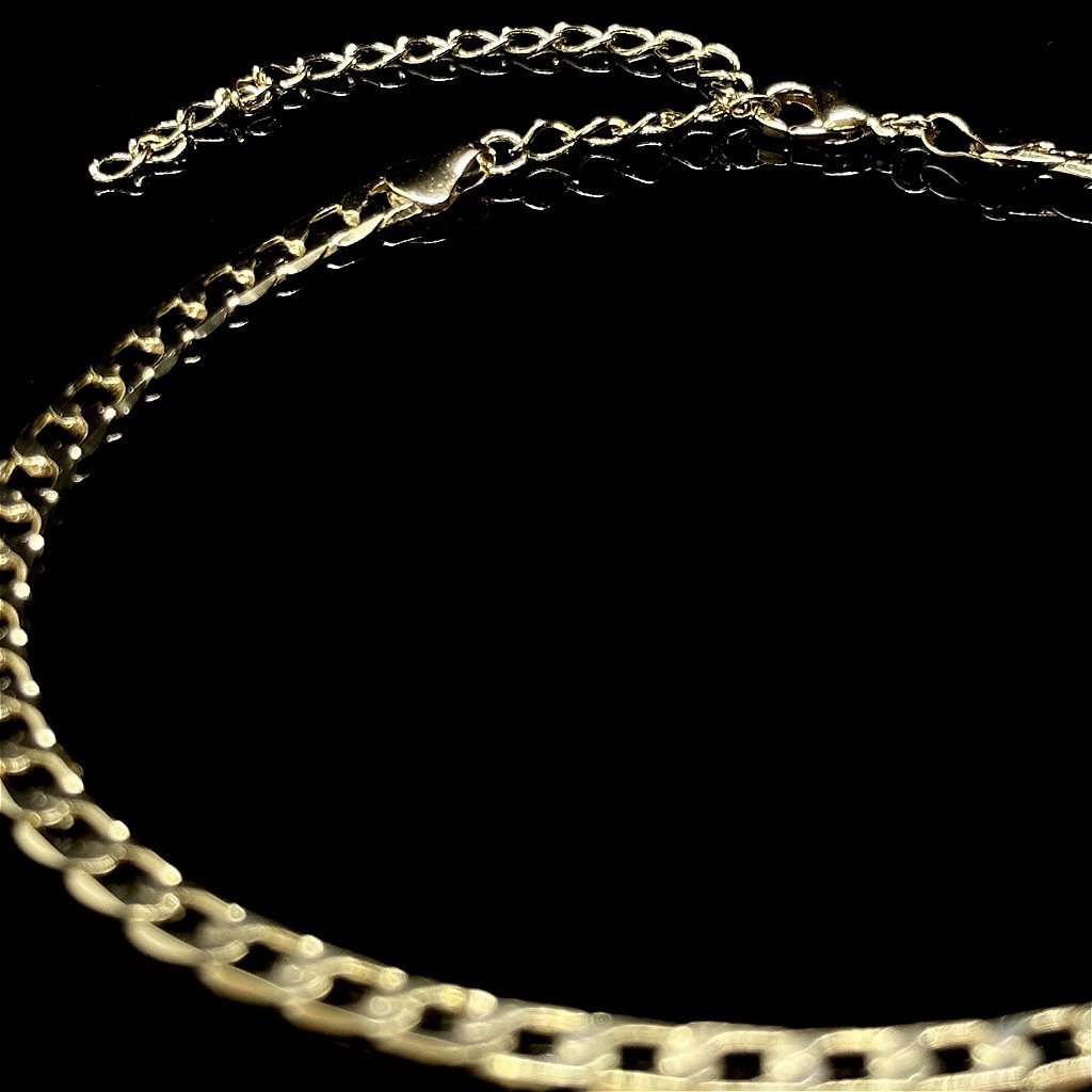 CORRENTE CUBAN 30 CM - COM EXTENSOR 40 CM - BANHADA A OURO 18K - Imagem 2