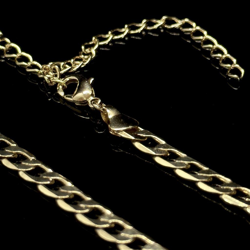 CORRENTE CUBAN 30 CM - COM EXTENSOR 40 CM - BANHADA A OURO 18K - Imagem 3