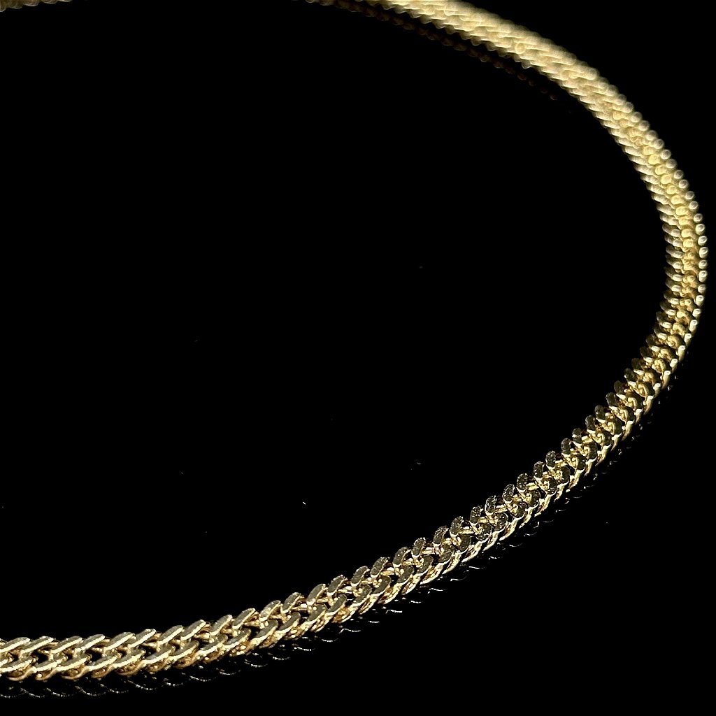 CORRENTE GRUMET DUPLA 4MM - 40CM - BANHADA A OURO 18K - Imagem 2
