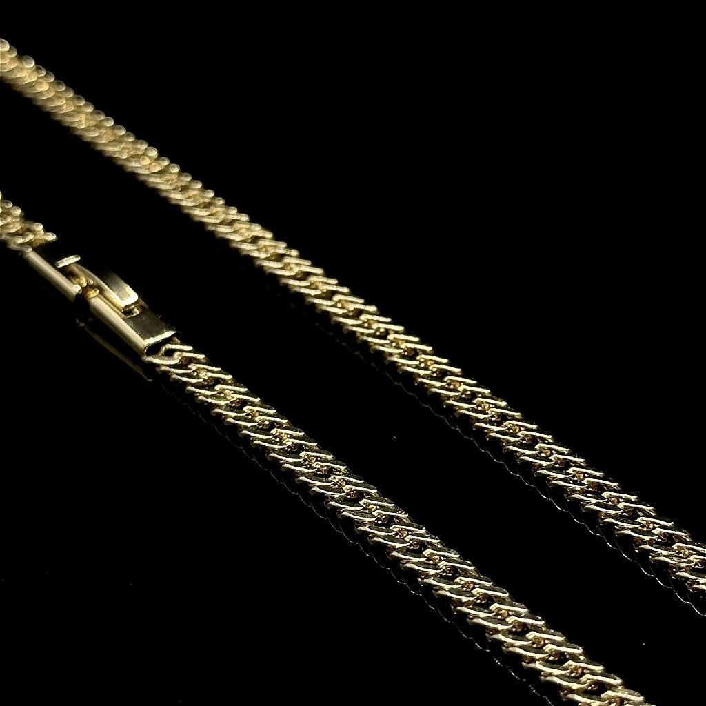CORRENTE GRUMET DUPLA 4MM - 40CM - BANHADA A OURO 18K - Imagem 3