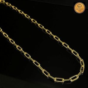 CORRENTE CARTIER TIJOLINHO 4MM - 40CM - BANHADA A OURO 18K