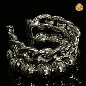 PIERCING CUBAN BOLINHAS - BANHADO A OURO BRANCO