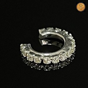 PIERCING CRAVEJADO ZIRCONIA BRANCA - BANHADO A OURO BRANCO