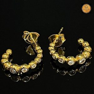 BRINCO BOLINHA - CRAVEJADO ZIRCONIA - BANHADO A OURO 18K