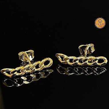 BRINCO EARHOOK CUBAN - BANHADO A OURO 18K - Imagem 2