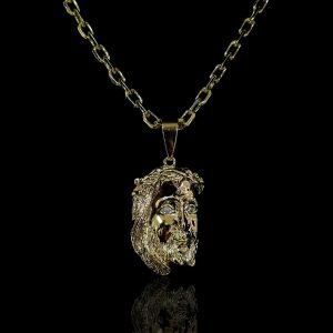 PINGENTE FACE DE CRISTO - BANHADO A OURO 18K
